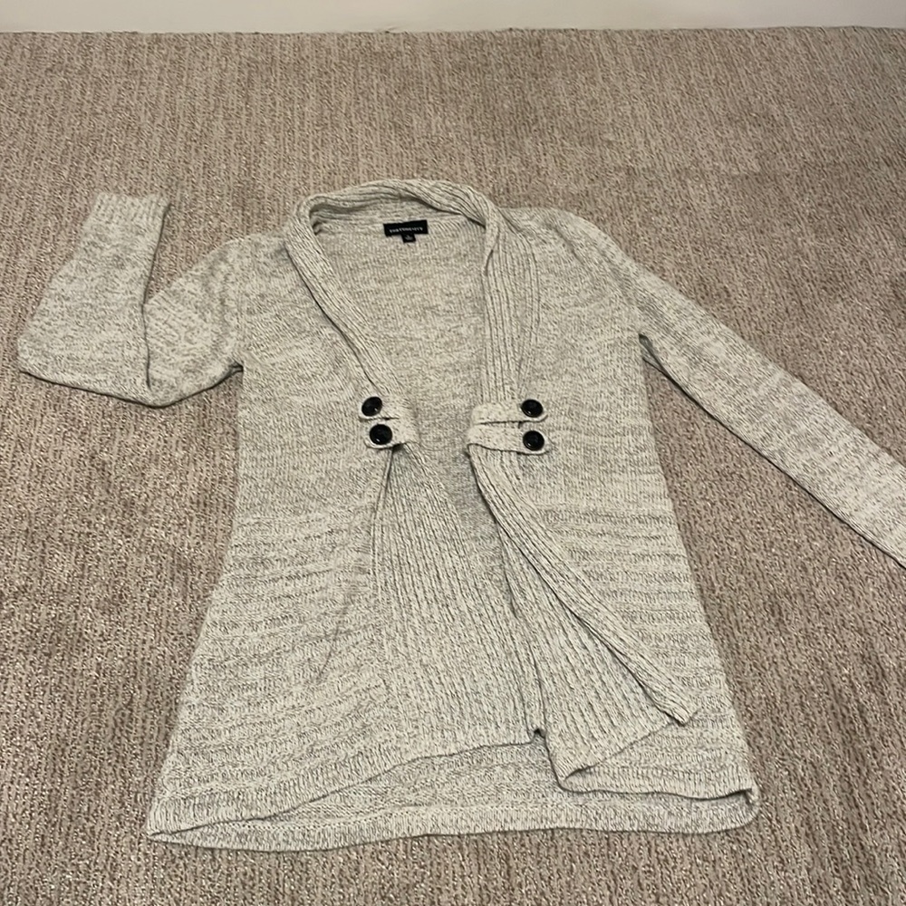 M Heather Gray Open Cardigan